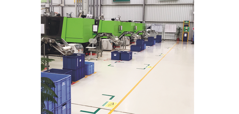 Exemple de marquage au sol en atelier