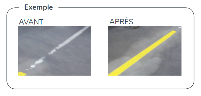 Exemple avant après marquage au sol