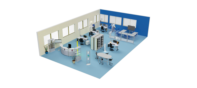 Schema de mobilier de bureau professionnel