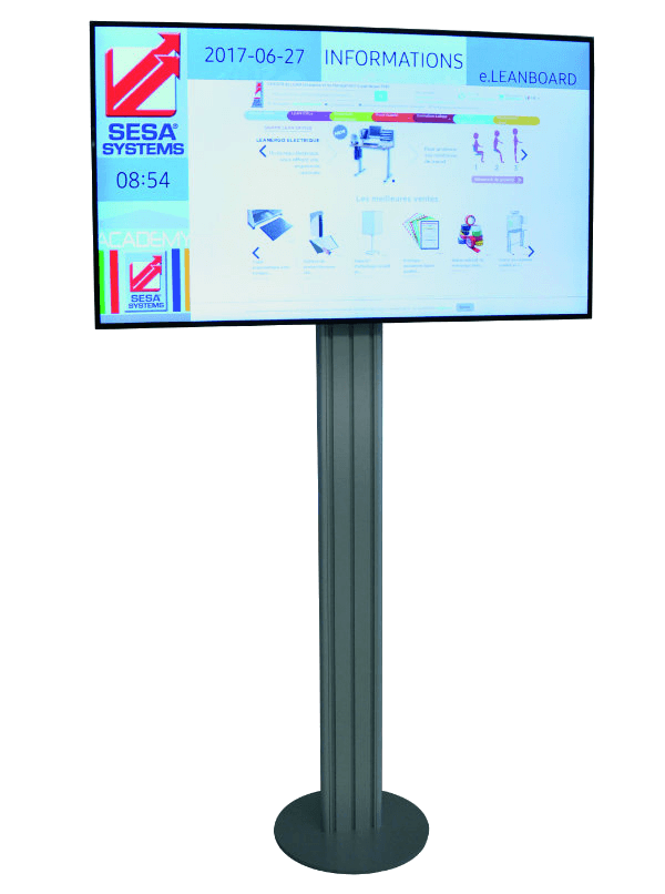 Ecran connecté affichant des indicateurs de performance