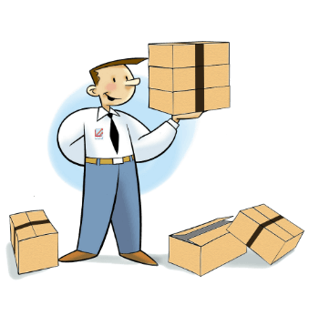 Mascotte SESA SYSTEMS avec carton